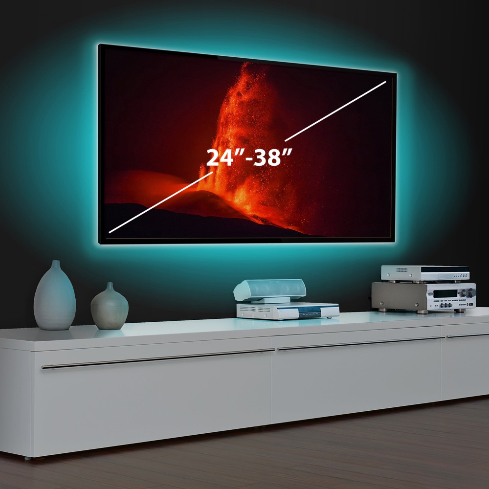 Globiz | Bandă LED SMART -  pentru iluminare ambientală TV, 24”-38” - SunShine