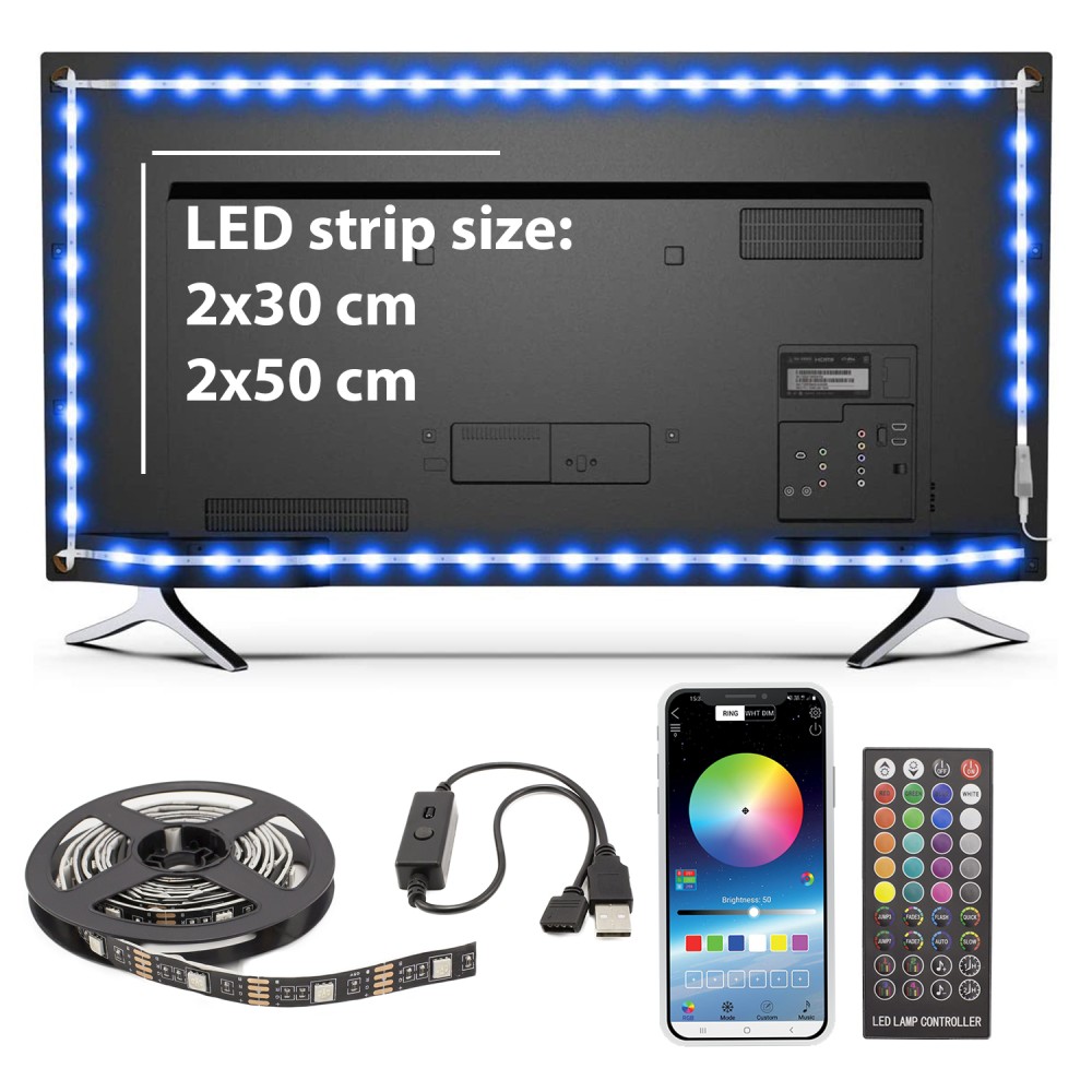 Globiz | Bandă LED SMART -  pentru iluminare ambientală TV, 24”-38” - SunShine