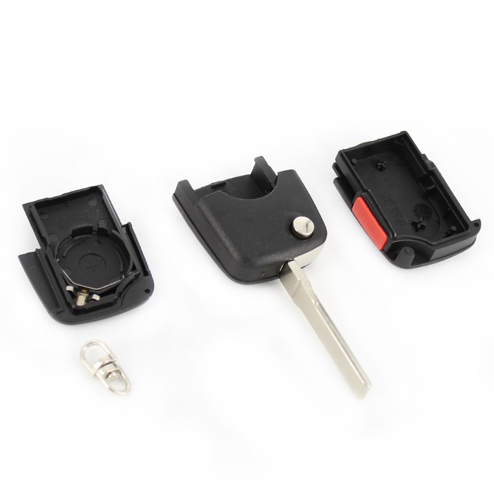 Globiz | CARGUARD - Audi - carcasă cheie tip briceag, 2+1 butoane, cu buton panică și baterie CR 2032
