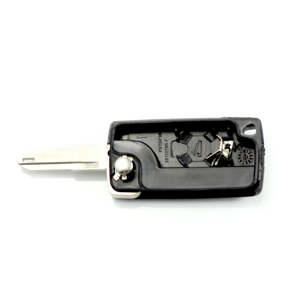 Globiz | Citroen / Peugeot 206 - Carcasa tip cheie briceag cu 2 butoane si suport baterie