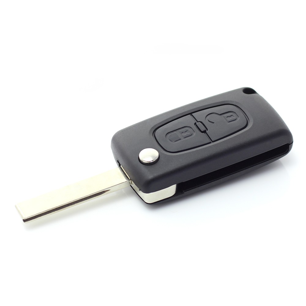 Globiz | Citroen / Peugeot 307 - Carcasa tip cheie briceag cu 2 butoane, lama VA2-SH2 cu suport baterie