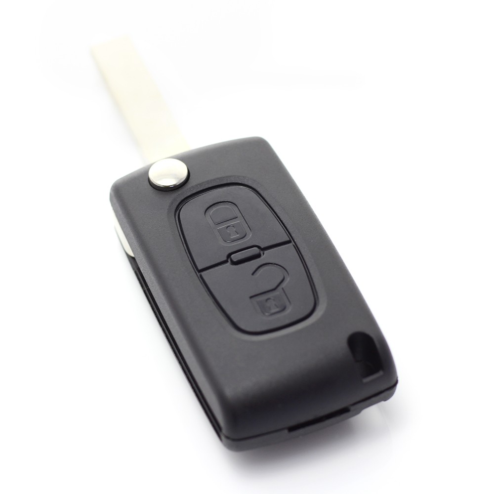 Globiz | Citroen / Peugeot 307 - Carcasa tip cheie briceag cu 2 butoane, lama VA2-SH2 cu suport baterie