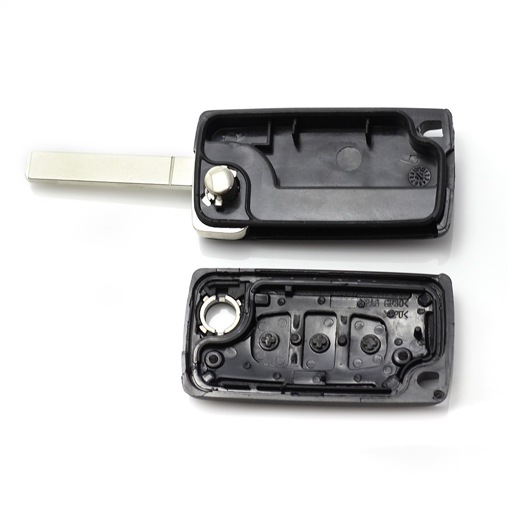 Globiz | Citroen / Peugeot 307 - Carcasa tip cheie briceag cu 3 butoane, lama VA2-SH3, fara suport baterie, buton portbagaj