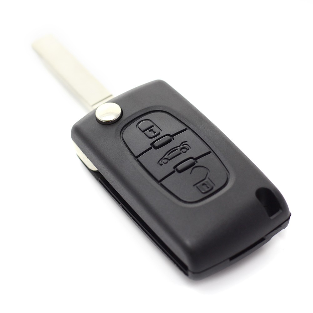 Globiz | Citroen / Peugeot 307 - Carcasa tip cheie briceag cu 3 butoane, lama VA2-SH3, fara suport baterie, buton portbagaj
