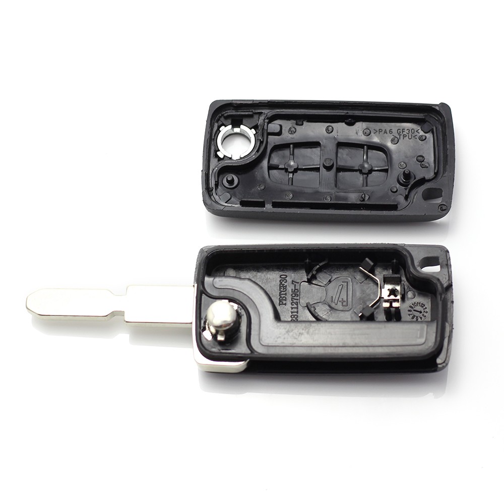 Globiz | Citroen / Peugeot 406 - Carcasa tip cheie briceag cu 2 butoane, lama NE78-SH2 cu suport baterie