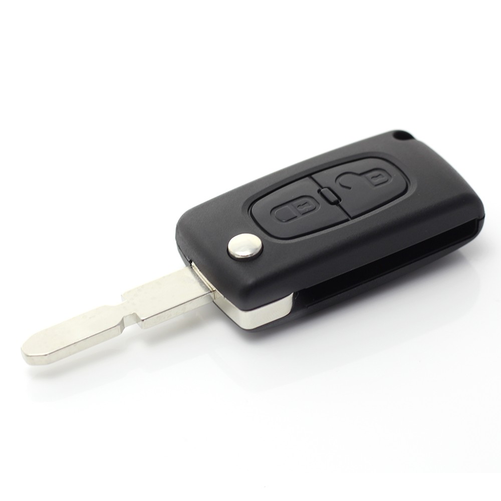 Globiz | Citroen / Peugeot 406 - Carcasa tip cheie briceag cu 2 butoane, lama NE78-SH2 cu suport baterie