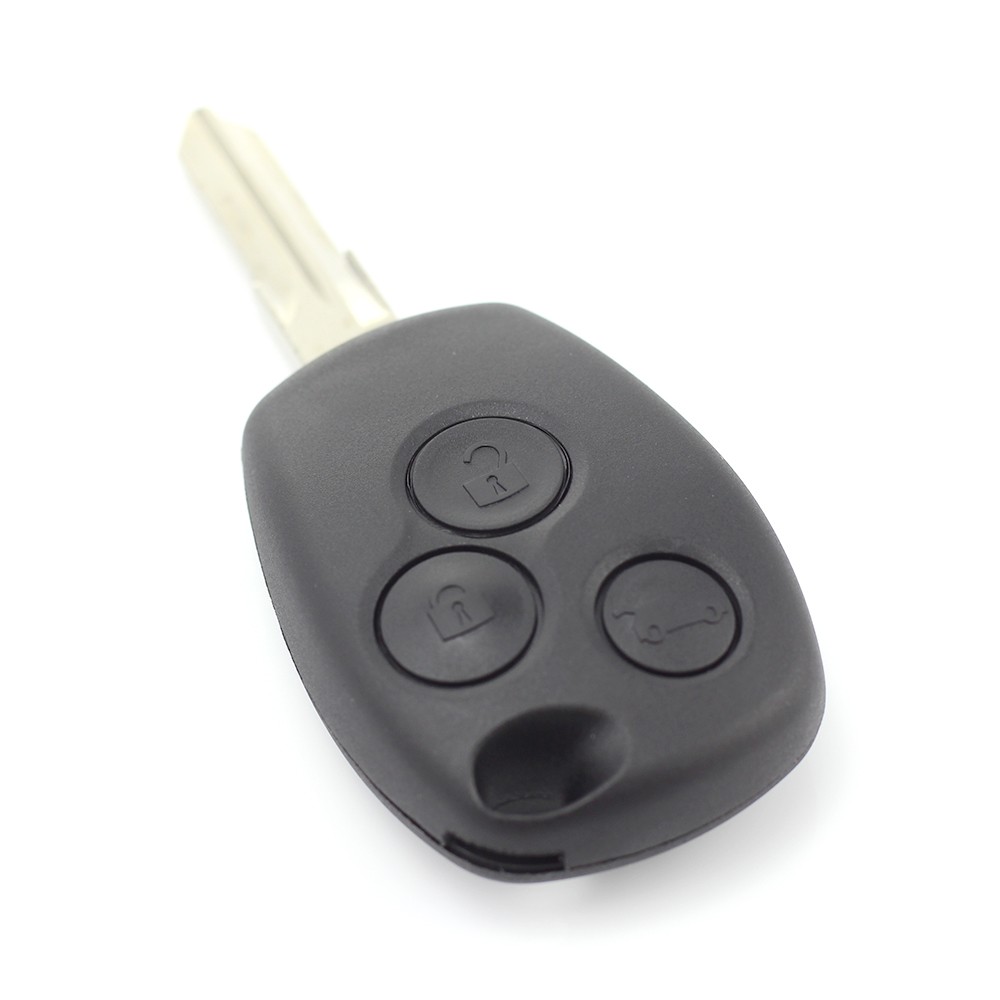 Globiz | Dacia / Renault - Carcasa cheie cu 3 butoane si suport baterie din inox