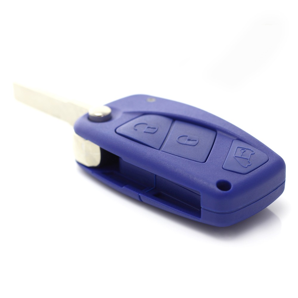 Globiz | Fiat - Carcasa cheie tip briceag, 3 butoane, albastru