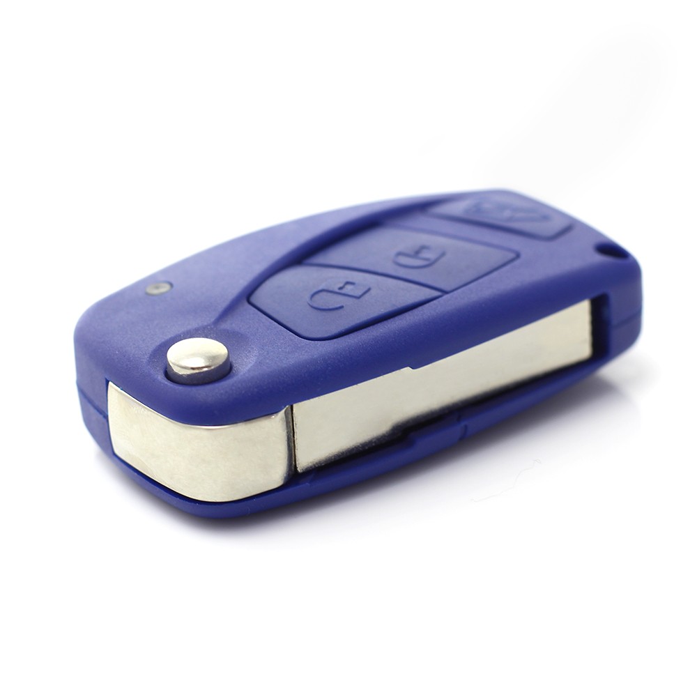 Globiz | Fiat - Carcasa cheie tip briceag, 3 butoane, albastru