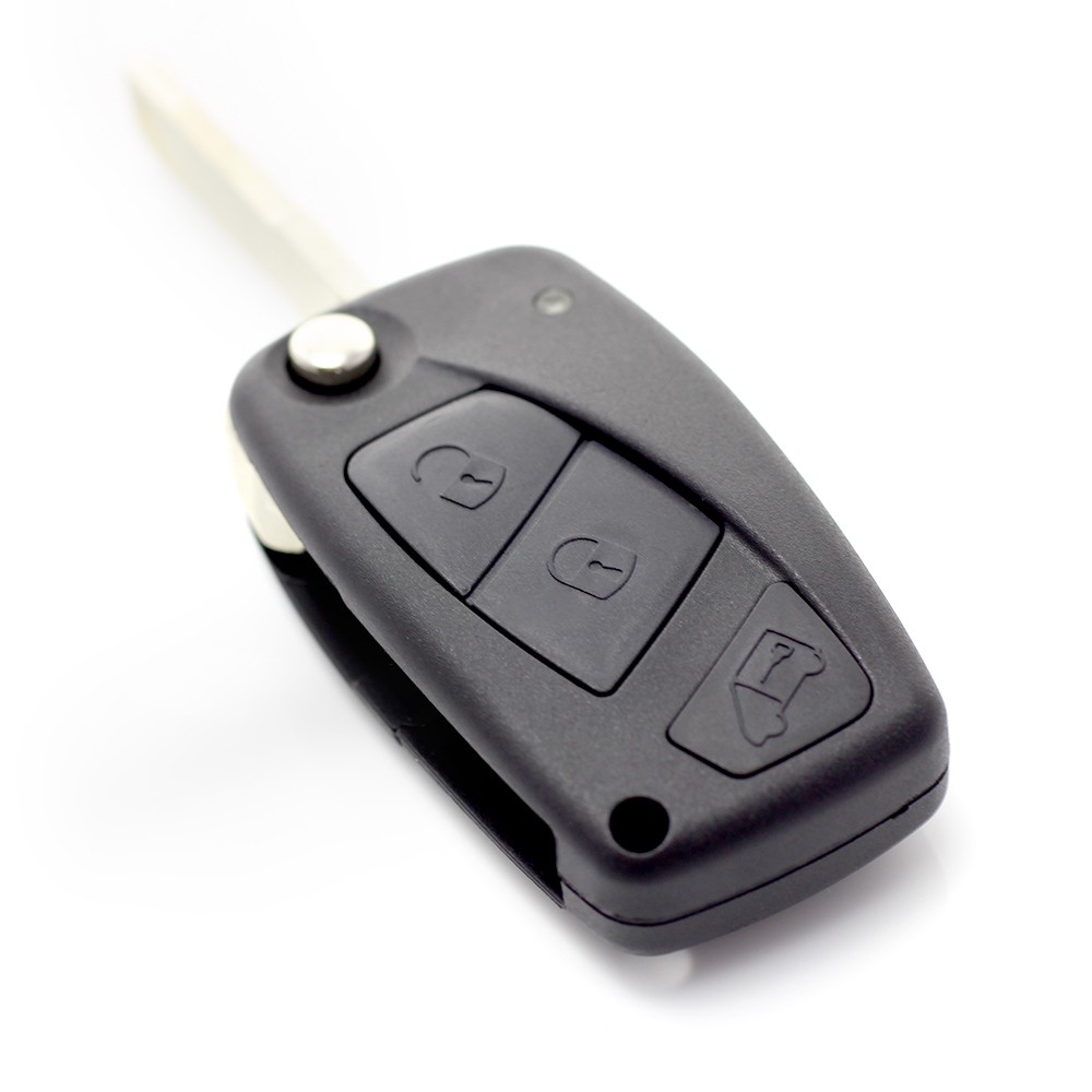 Globiz | Fiat - Carcasa cheie tip briceag, 3 butoane, negru