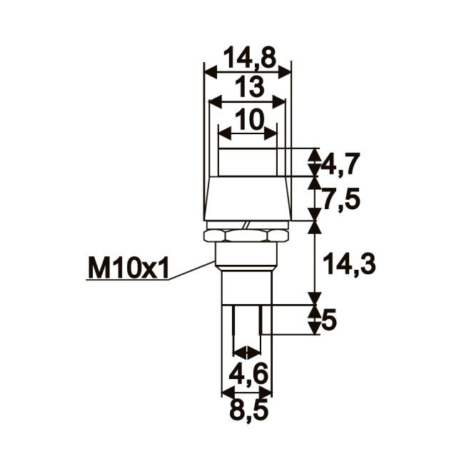 Globiz | Intrerupator cu apasare 1 circuit 2A-250V OFF-ON, rosu
