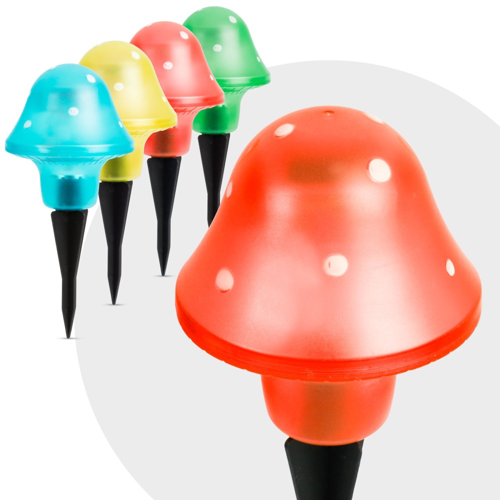Globiz | Lampă solară pentru grădină cu LED - model ciupercă, 11 cm