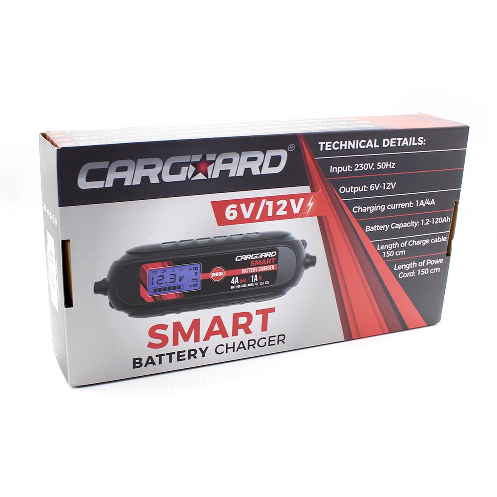 Globiz | Redresor auto 6-12V Inteligent  (încărcător baterie auto)- CARGUARD