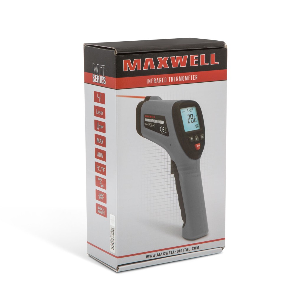 Globiz | Termometru digital IR fără contact direct, -64 °C...+1.400 °C Maxwell Digital
